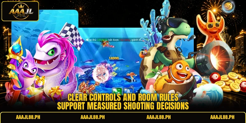 Clear controls and room rules support measured shooting decisions