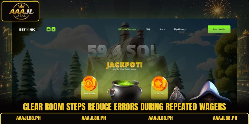 Clear room steps reduce errors during repeated wagers