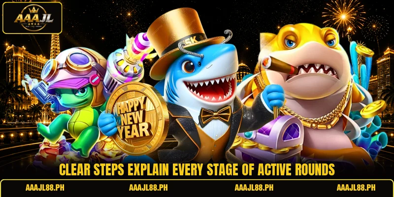 Clear steps explain every stage of active rounds