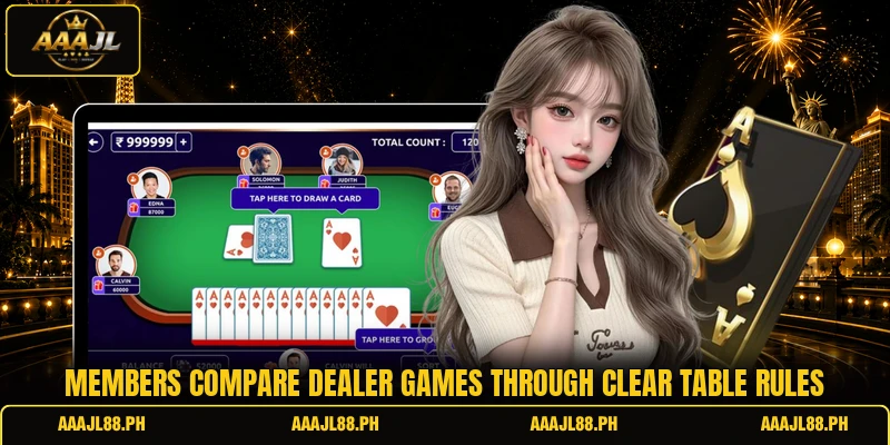 Members compare dealer games through clear table rules