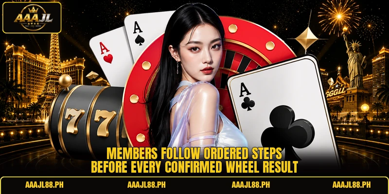 Members follow ordered steps before every confirmed wheel result