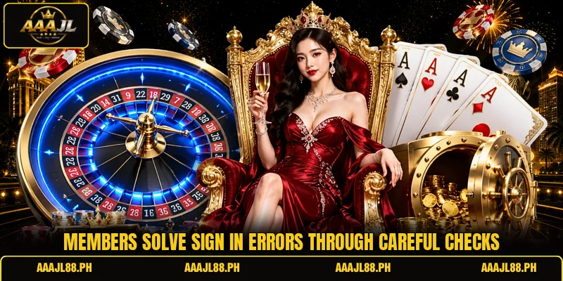 Members solve sign in errors through careful checks