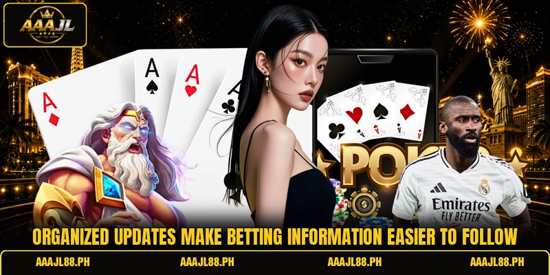 Organized updates make betting information easier to follow