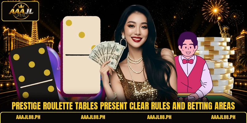 Prestige Roulette tables present clear rules and betting areas