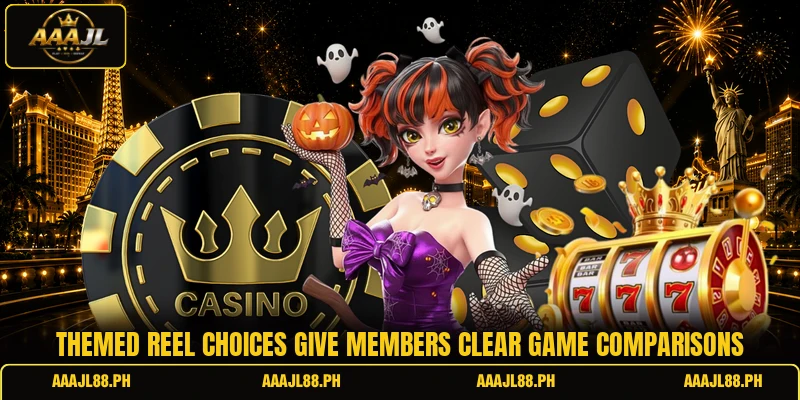 Themed reel choices give members clear game comparisons